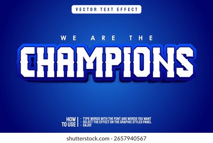 Bearbeitbarer Champions 3D-Texteffekt