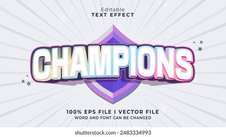 texto de campeones editable effect.typhography logo