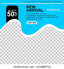 Editable and changeable square shape template, on blue background,Suitable for social media posts,promotions and web internet advertising. vector illustration.EPS