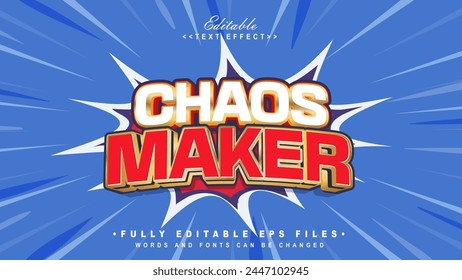 editable chaos maker text effect.typhography logo