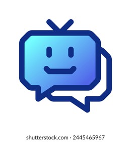 Bot de chat editable, Vector de asistente inteligente. Tecnología de IA, inteligencia artificial, computadora. Parte de una gran familia de iconos. Perfecto para interfaces de Web y App, presentaciones, infografías, etc