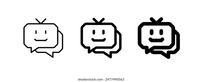 Editable chat bot, smart assistant vector icon. AI technology, artificial intelligence, computer. Part of a big icon set family. Perfect for web and app interfaces, presentations, infographics, etc