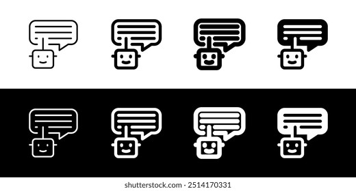 Editable chat bot, smart assistant vector icon. AI technology, artificial intelligence, computer. Part of a big icon set family. Perfect for web and app interfaces, presentations, infographics, etc