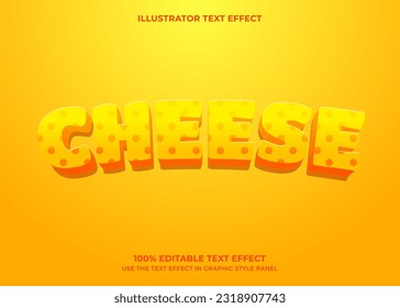 Editable Cheese 3D Vector Text Effect