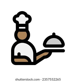 Editable chef, waiter, server vector icon. Food, restaurant. Part of a big icon set family. Perfect for web and app interfaces, presentations, infographics, etc