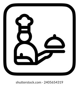 Editable chef, waiter, server vector icon. Food, restaurant. Part of a big icon set family. Perfect for web and app interfaces, presentations, infographics, etc