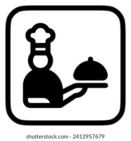 Editable chef, waiter, server vector icon. Food, restaurant. Part of a big icon set family. Perfect for web and app interfaces, presentations, infographics, etc