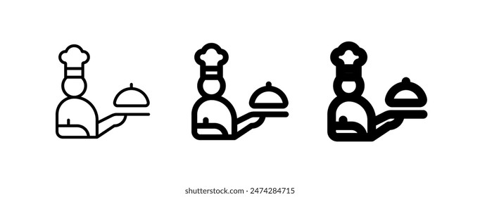 Editable chef, waiter, server vector icon. Food, restaurant. Part of a big icon set family. Perfect for web and app interfaces, presentations, infographics, etc