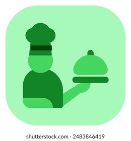 Editable chef, waiter, server vector icon. Food, restaurant. Part of a big icon set family. Perfect for web and app interfaces, presentations, infographics, etc