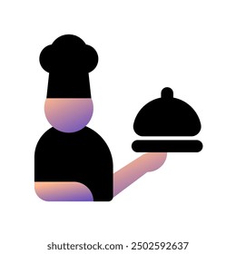 Editable chef, waiter, server vector icon. Food, restaurant. Part of a big icon set family. Perfect for web and app interfaces, presentations, infographics, etc