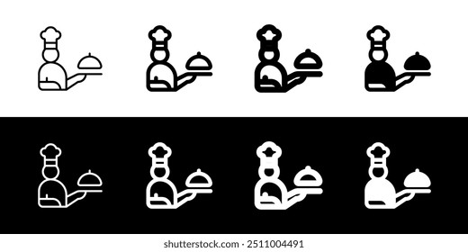 Editable chef, waiter, server vector icon. Food, restaurant. Part of a big icon set family. Perfect for web and app interfaces, presentations, infographics, etc