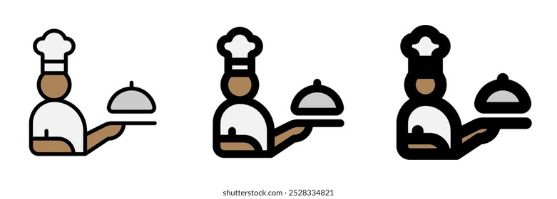 Editable chef, waiter, server vector icon. Food, restaurant. Part of a big icon set family. Perfect for web and app interfaces, presentations, infographics, etc