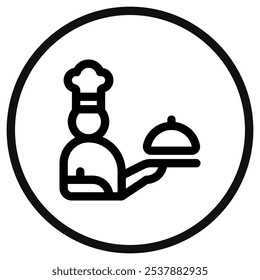 Editable chef, waiter, server vector icon. Food, restaurant. Part of a big icon set family. Perfect for web and app interfaces, presentations, infographics, etc