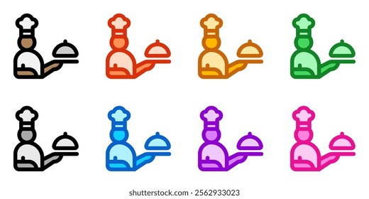 Editable chef, waiter, server vector icon. Food, restaurant. Part of a big icon set family. Perfect for web and app interfaces, presentations, infographics, etc