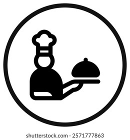 Editable chef, waiter, server vector icon. Food, restaurant. Part of a big icon set family. Perfect for web and app interfaces, presentations, infographics, etc