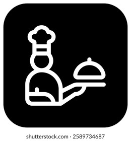 Editable chef, waiter, server vector icon. Food, restaurant. Part of a big icon set family. Perfect for web and app interfaces, presentations, infographics, etc