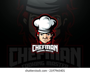 Editable Cheffman Cooking Mascot Logo Template