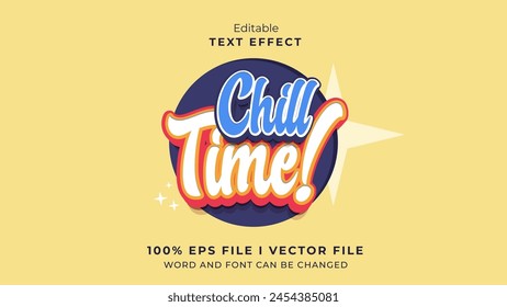 editable chill time text effect.typhography logo