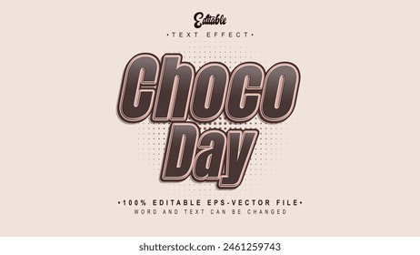 editable choco day text effect.typhography logo