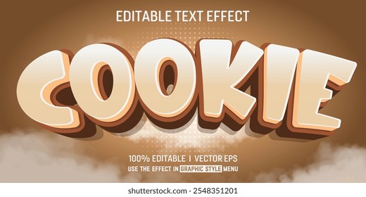 efeito de texto 3d do vetor de chookie editável com design de estilo moderno