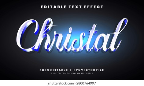 Editable christal 3d text effects, gradient colors.Text style effects.