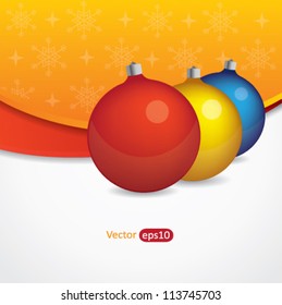 Editable Christmas background with Christmas balls and colorful background