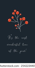 Plantilla de historias de Navidades editables. Diseño de celebración de invierno Doodle para redes sociales.