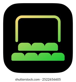 Auditorio de cine editable, Vacantes, ícono de Vector de pantalla. Película, cine, entretenimiento. Parte de una gran familia de iconos. Perfecto para interfaces de Web y App, presentaciones, infografías, etc