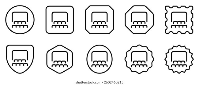 Editable cinema auditorium, seats, screen vector icon. Movie, cinema, entertainment. Part of a big icon set family. Perfect for web and app interfaces, presentations, infographics, etc