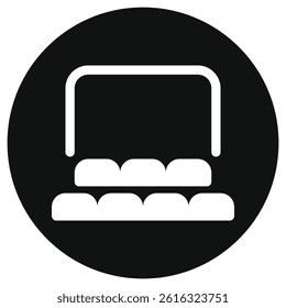 Editable cinema auditorium, seats, screen vector icon. Movie, cinema, entertainment. Part of a big icon set family. Perfect for web and app interfaces, presentations, infographics, etc