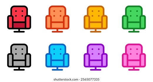 Editable cinema chair, furniture, theater seat vector icon. Movie, cinema, entertainment. Part of a big icon set family. Perfect for web and app interfaces, presentations, infographics, etc