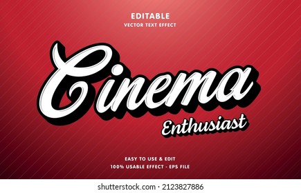 Editable Cinema Text Effect Template With Modern Concept Usable For Food Brand Label And Logo