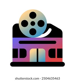 Editable cinema, theater, building vector icon. Movie, cinema, entertainment. Part of a big icon set family. Perfect for web and app interfaces, presentations, infographics, etc