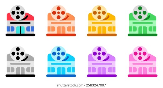 Editable cinema, theater, building vector icon. Movie, cinema, entertainment. Part of a big icon set family. Perfect for web and app interfaces, presentations, infographics, etc