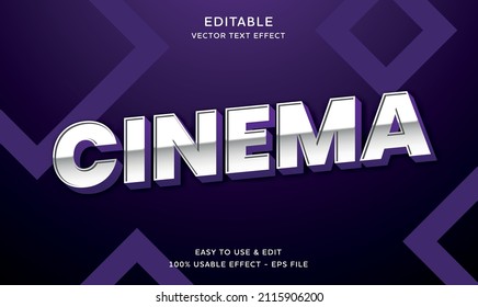 editable cinema vector text effect with modern style design usable for logo or company campaign 