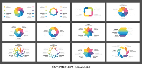 Editable circle infographic. Template for cycle diagram, graph, presentation and round chart. Business concept with 4, 6, 7 and 8 options, parts, steps or processes. Data visualization slide.