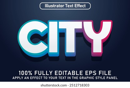 ARQUIVO EPS DE EFEITO DE TEXTO DA CIDADE EDITÁVEL