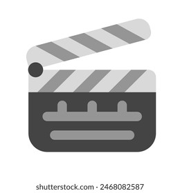 Editierbares Clapperboard, Filmproduktion, Action, Szene-Vektorgrafik-Symbol. Film, Kino, Unterhaltung. Teil einer großen Icon-Set-Familie. Ideal für Web- und App-Interfaces, Präsentationen, Infografiken usw