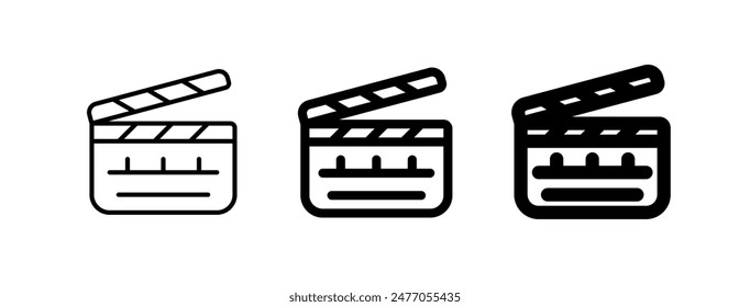 Editable clapperboard, film production, action, scene vector icon. Movie, cinema, entertainment. Part of a big icon set family. Perfect for web and app interfaces, presentations, infographics, etc