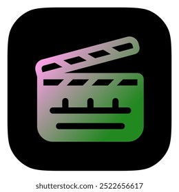 Tablero de tapa editable, producción de película, acción, ícono de Vector de escena. Película, cine, entretenimiento. Parte de una gran familia de iconos. Perfecto para interfaces de Web y App, presentaciones, infografías, etc