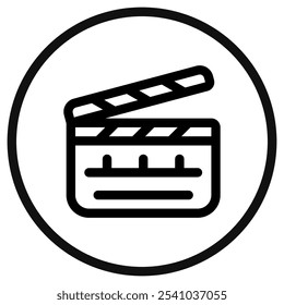 Tablero de tapa editable, producción de película, acción, ícono de Vector de escena. Película, cine, entretenimiento. Parte de una gran familia de iconos. Perfecto para interfaces de Web y App, presentaciones, infografías, etc