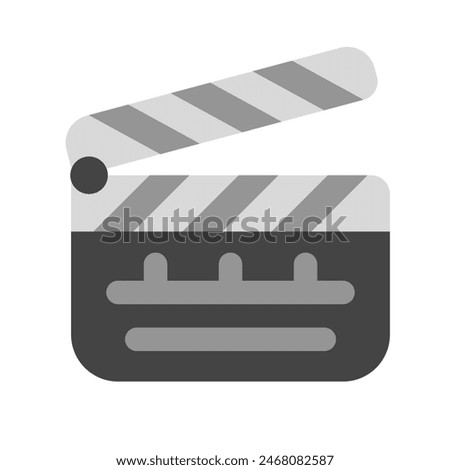 Editable clapperboard, film production, action, scene vector icon. Movie, cinema, entertainment. Part of a big icon set family. Perfect for web and app interfaces, presentations, infographics, etc