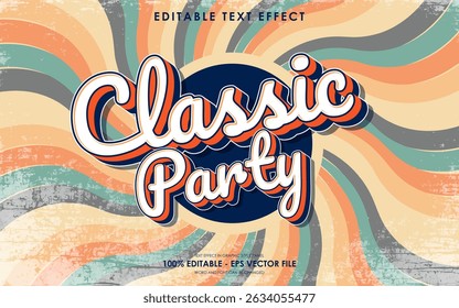 Editable classic party retro vintage text effect