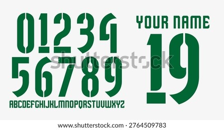 	
EDITABLE CLASSIC RETRO MODERN SHAPE VECTOR NUMBERSET FOR YOUR JERSEY