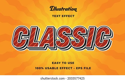 editable classic strips vector text effect 