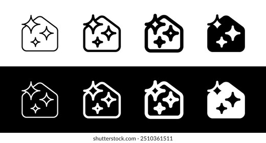 Editable clean house with sparkles vector icon. Part of a big icon set family. Perfect for web and app interfaces, presentations, infographics, etc