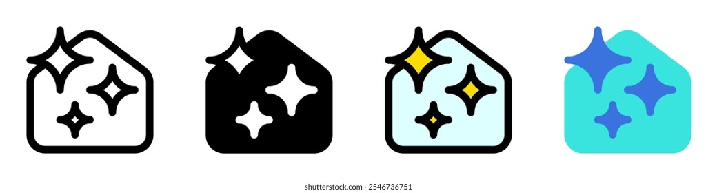 Editable clean house with sparkles vector icon. Part of a big icon set family. Perfect for web and app interfaces, presentations, infographics, etc