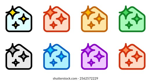 Editable clean house with sparkles vector icon. Part of a big icon set family. Perfect for web and app interfaces, presentations, infographics, etc