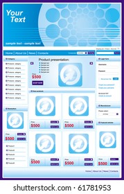 Editable, clean web shop template