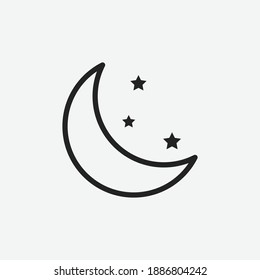 Editable Clear Night Weather Line Art Icon Using For Your Presentation, Website And Application